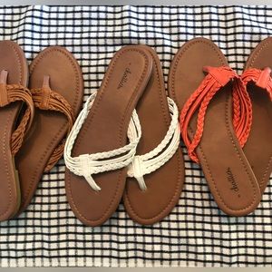3 pairs! Brand New, never worn. Women size 8 sandals